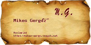 Mikes Gergő névjegykártya